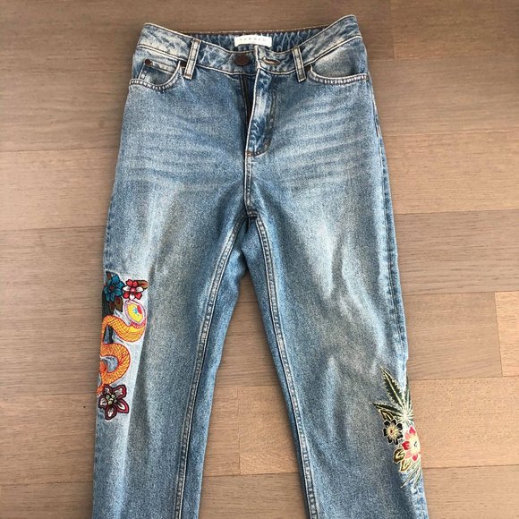 Sandro High Waist Patch Work Jeans - Picture 7 of 8